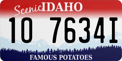 ID license plate 1O7634I