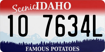 ID license plate 1O7634L