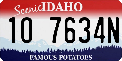 ID license plate 1O7634N