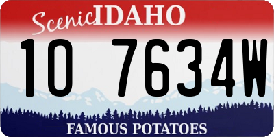 ID license plate 1O7634W