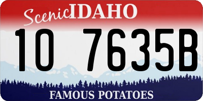 ID license plate 1O7635B
