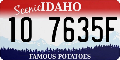 ID license plate 1O7635F