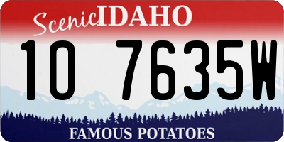 ID license plate 1O7635W