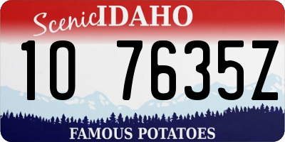 ID license plate 1O7635Z