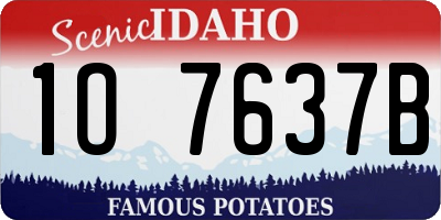 ID license plate 1O7637B