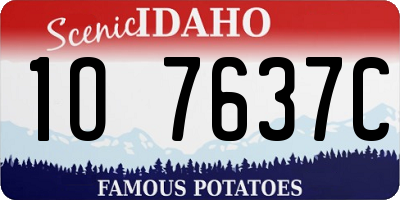 ID license plate 1O7637C