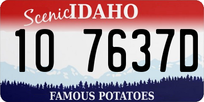 ID license plate 1O7637D