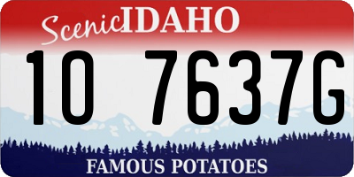 ID license plate 1O7637G
