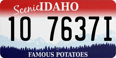 ID license plate 1O7637I