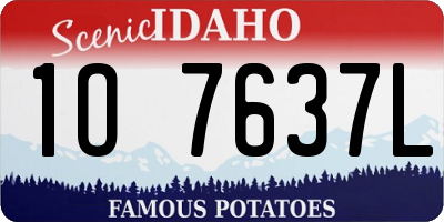 ID license plate 1O7637L