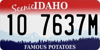 ID license plate 1O7637M