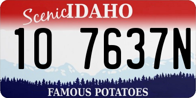 ID license plate 1O7637N