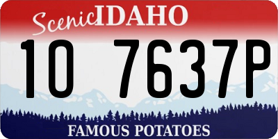 ID license plate 1O7637P