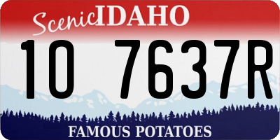 ID license plate 1O7637R