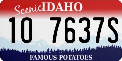 ID license plate 1O7637S