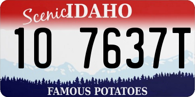 ID license plate 1O7637T