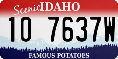 ID license plate 1O7637W