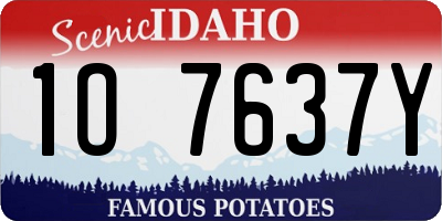 ID license plate 1O7637Y