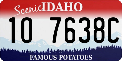 ID license plate 1O7638C
