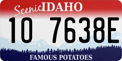 ID license plate 1O7638E