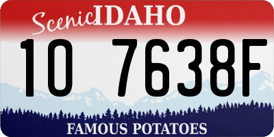 ID license plate 1O7638F