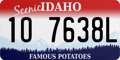 ID license plate 1O7638L