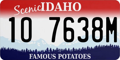 ID license plate 1O7638M