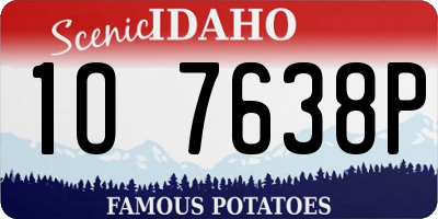 ID license plate 1O7638P