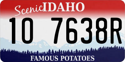 ID license plate 1O7638R
