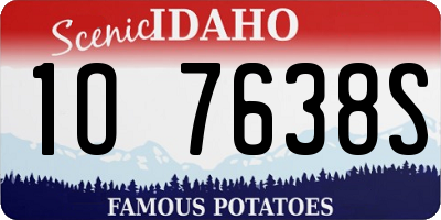 ID license plate 1O7638S