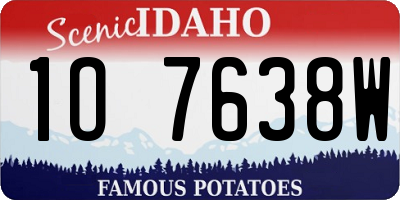ID license plate 1O7638W