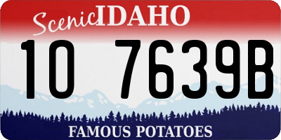 ID license plate 1O7639B