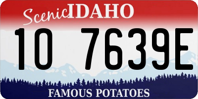 ID license plate 1O7639E