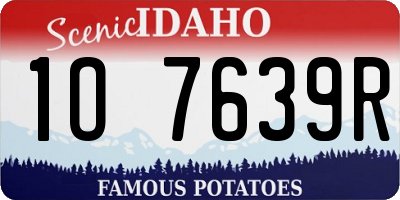 ID license plate 1O7639R