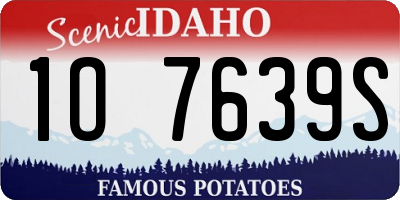 ID license plate 1O7639S