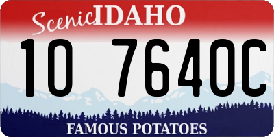 ID license plate 1O7640C
