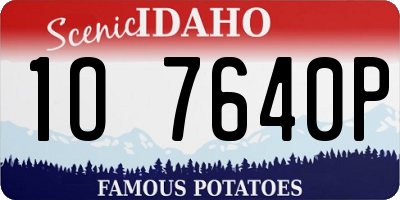 ID license plate 1O7640P