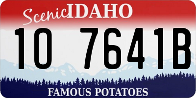 ID license plate 1O7641B