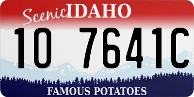 ID license plate 1O7641C