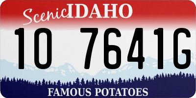 ID license plate 1O7641G