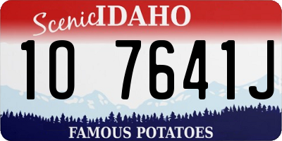 ID license plate 1O7641J