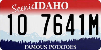 ID license plate 1O7641M