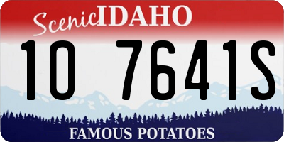 ID license plate 1O7641S