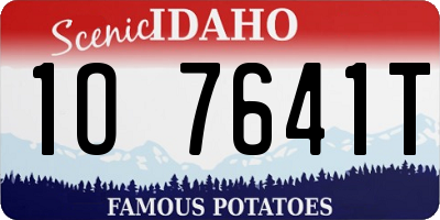 ID license plate 1O7641T