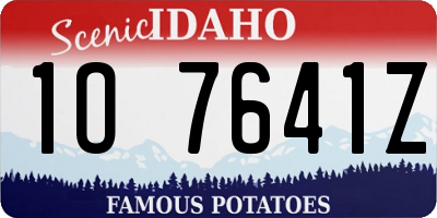 ID license plate 1O7641Z