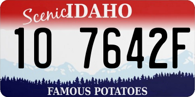 ID license plate 1O7642F