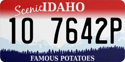 ID license plate 1O7642P