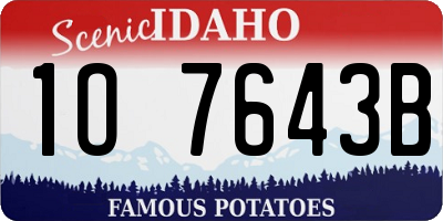 ID license plate 1O7643B
