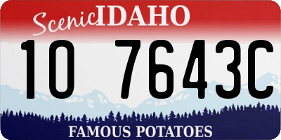ID license plate 1O7643C