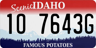 ID license plate 1O7643G